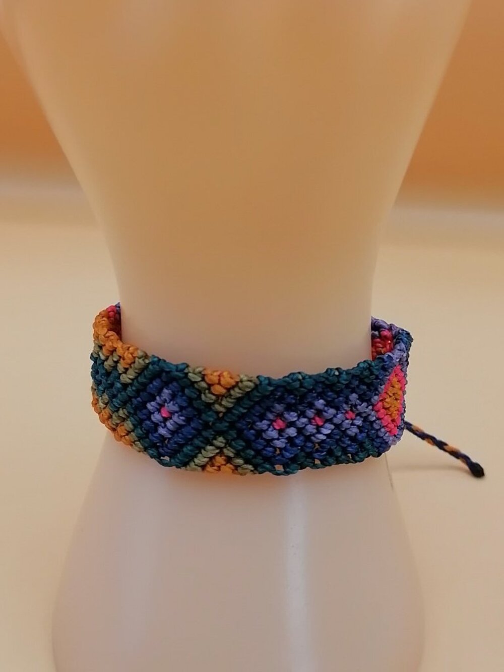 Handmade Geometric Macrame Bracelet, Hand-woven